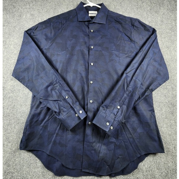 Calvin Klein Other - Calvin Klein Mens Slim Fit Performance Non Iron Dress Shirt 17.5 36/37 Navy Blue